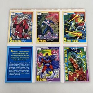 Vintage 1991 Marvel Universe Series II Press Sheet Impel Promo Trading Cards